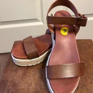 MIA Tan Leather Sandals